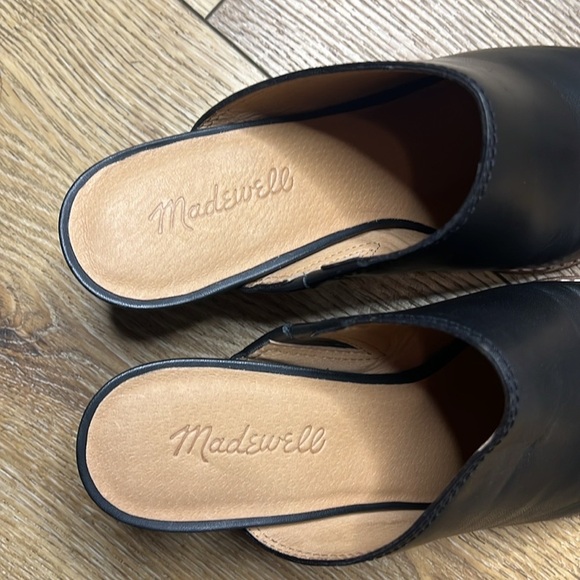 Madewell Harper Black Leather Mules Size 8 - Picture 7 of 11